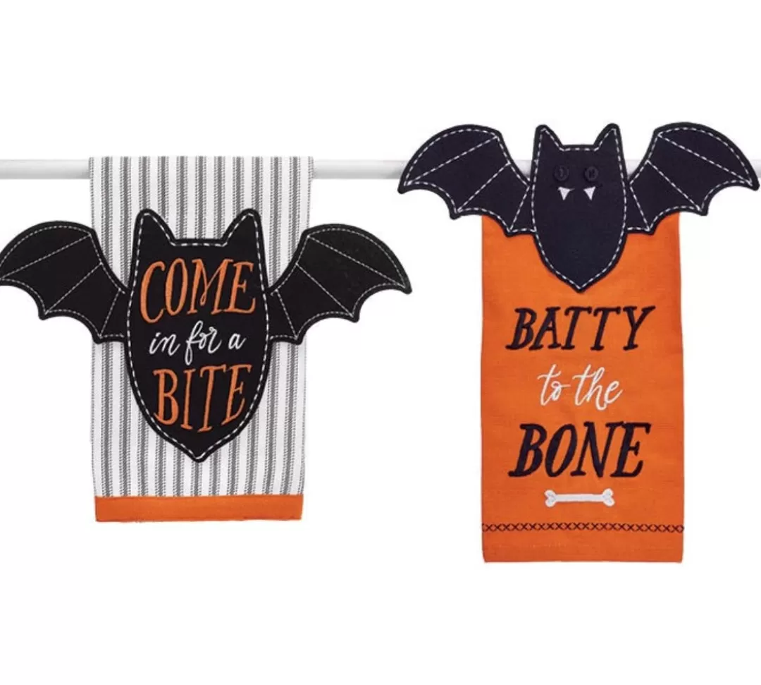 Burton & Burton Halloween Kitchen & Dining-Batty Tea Towel