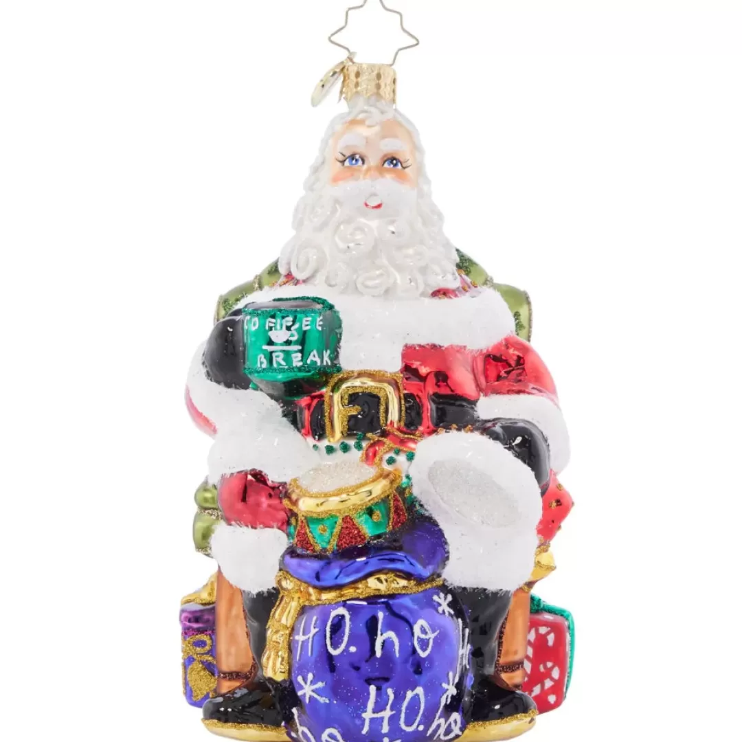 Christopher Radko Ornaments-Break Time Santa Ornament By