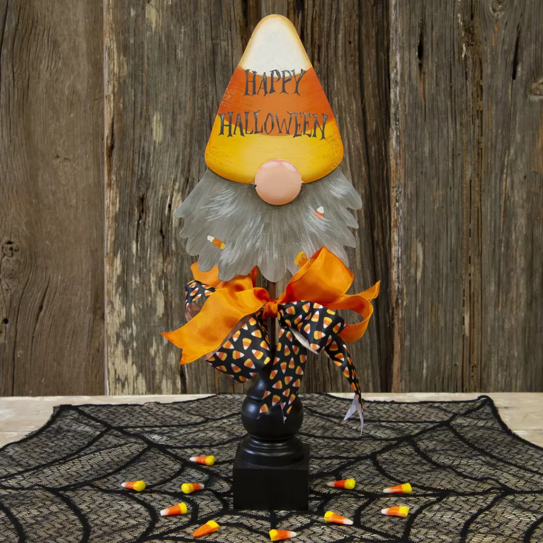 The Round Top Collection Halloween Pot Stakes-Candy Corn Gnome