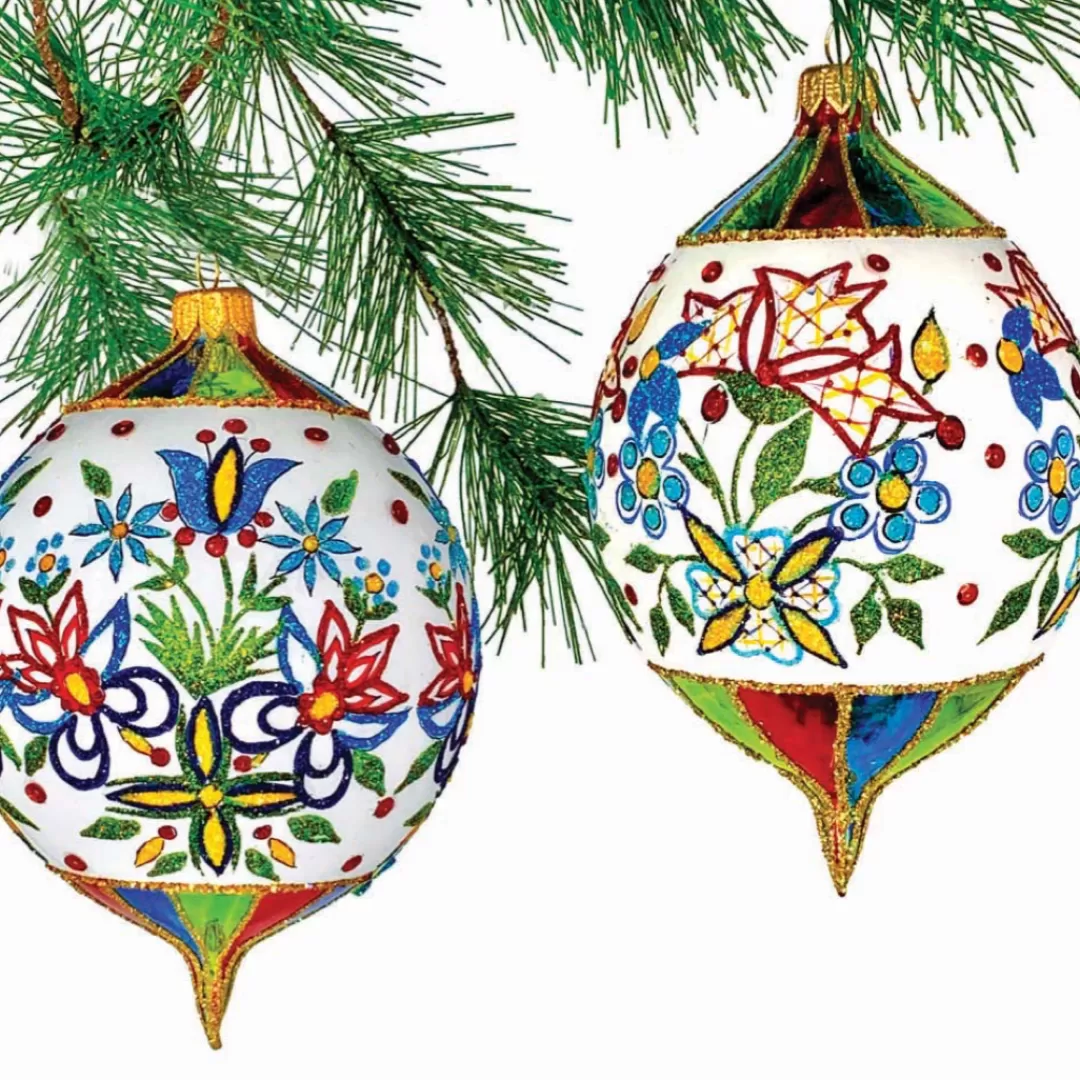 Heartfully Yours Ornaments-Country Folk Flowers Ornament