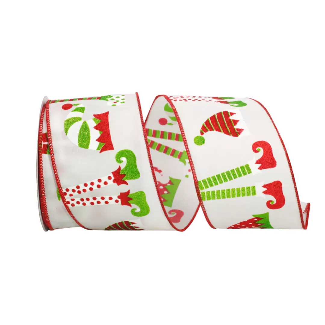 Reliant Ribbon Christmas Ribbon-Elf Legs And Hat Ribbon, 2.5" X 10Yd