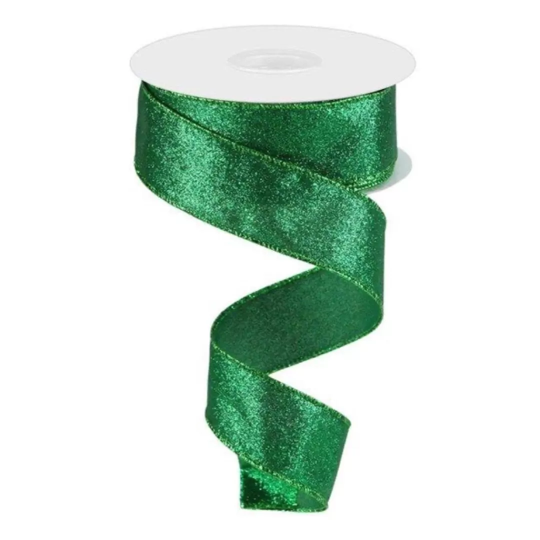 Craig Bachman Christmas Ribbon-Emerald Green Shimmer Ribbon, 1.5" X 10Yd