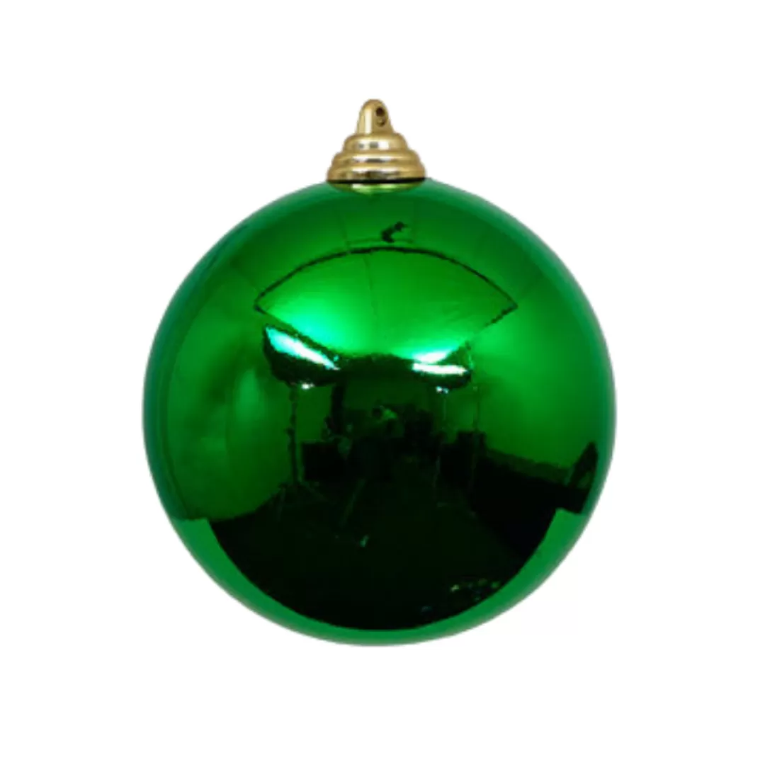 Farrisilk Ball Ornaments-Emerald Green Shiny Ball Ornament, 4"