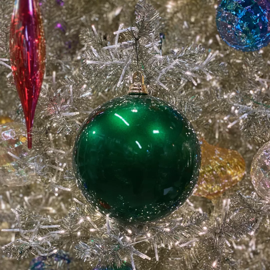 Farrisilk Ball Ornaments-Emerald Green Shiny Ball Ornament, 6"