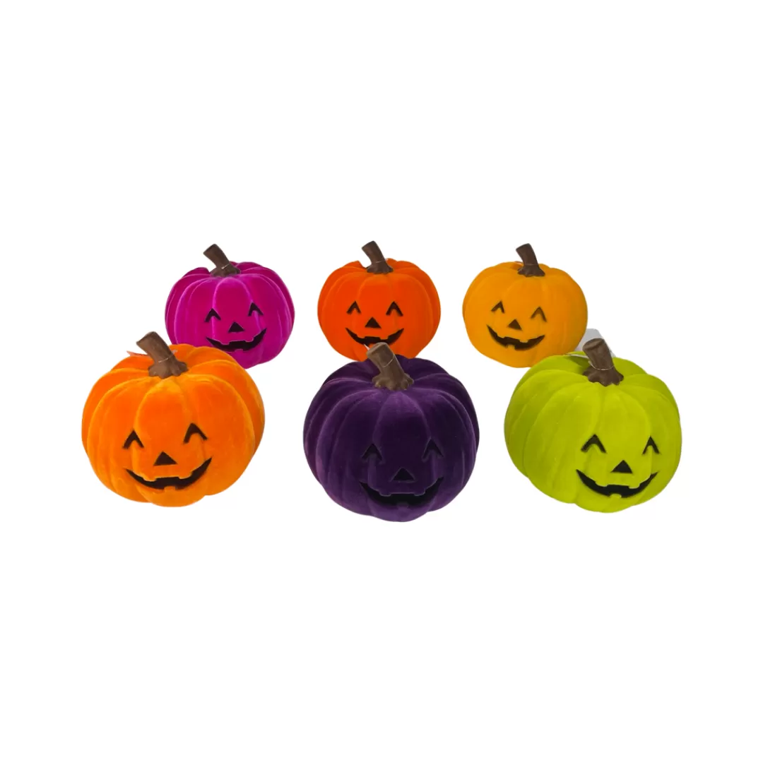 180 Degrees Halloween Focal Points-Flocked Jack 'O Lantern