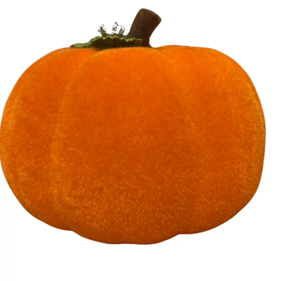 180 Degrees Halloween Table Top Decor-Flocked Pumpkin, Large