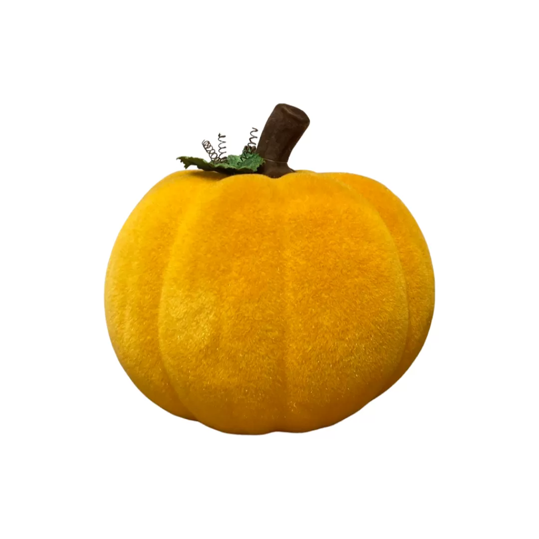 180 Degrees Halloween Table Top Decor-Flocked Pumpkin, Small