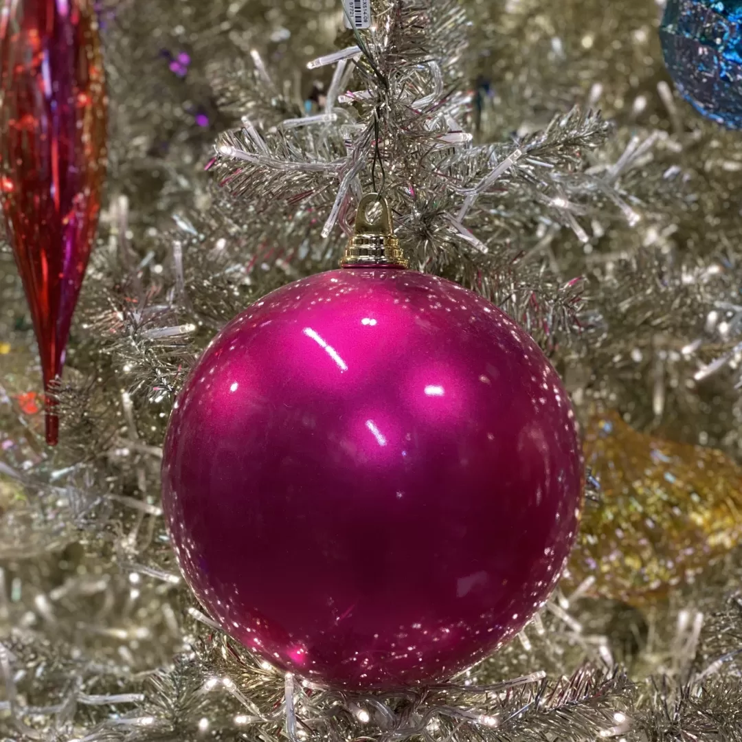 Farrisilk Ball Ornaments-Fuchsia Candy Apple Ball Ornament, 6"