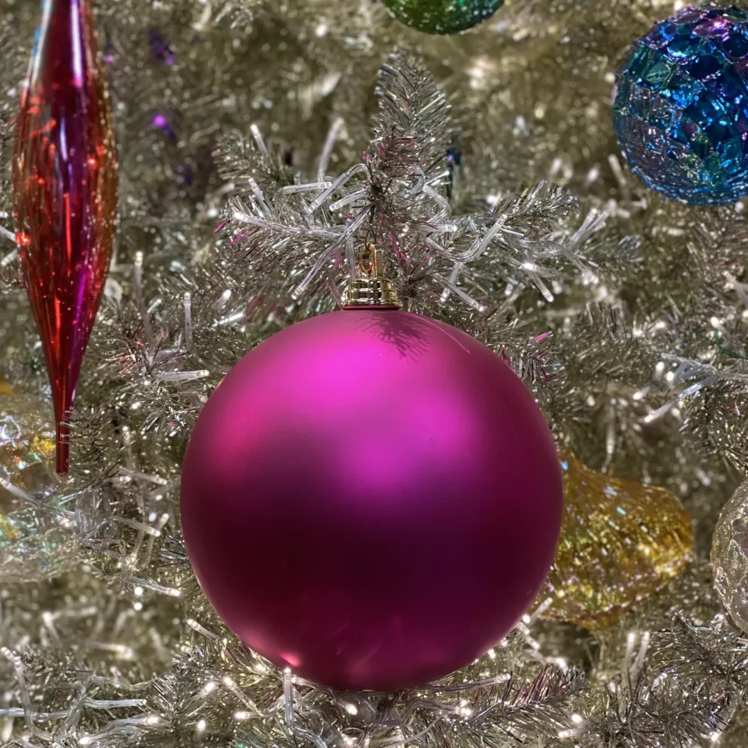 Farrisilk Ball Ornaments-Fuchsia Matte Ball Ornament, 4"