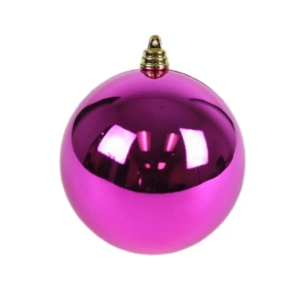 Farrisilk Ball Ornaments-Fuchsia Shiny Ball Ornament, 4"