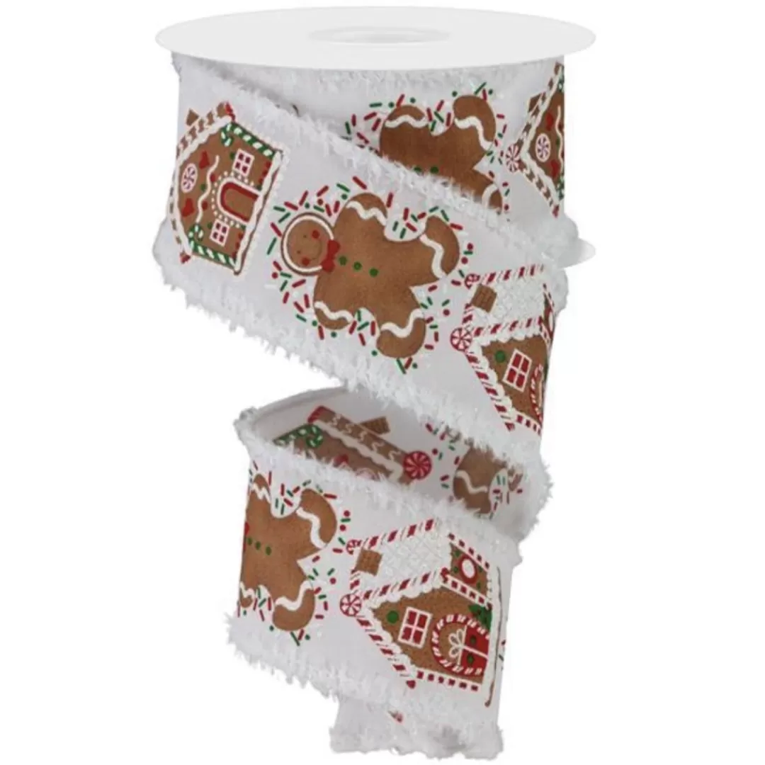 Craig Bachman Christmas Ribbon-Gingerbread House With Drift Ribbon, 2.5" X 10Yd