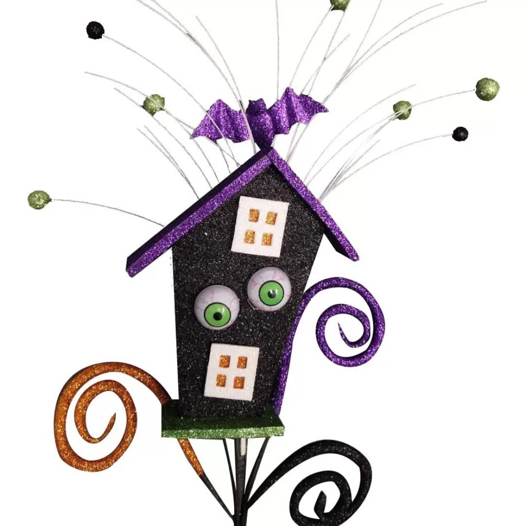 Liberty Floral Halloween Sprays & Picks-Glitter Eye House Bat Spray