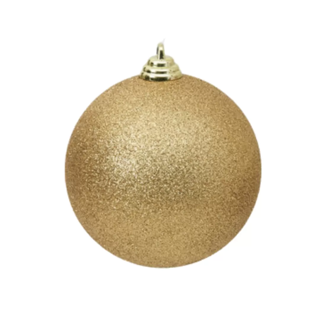 Farrisilk Ball Ornaments-Gold Glitter Ball Ornament, 4"