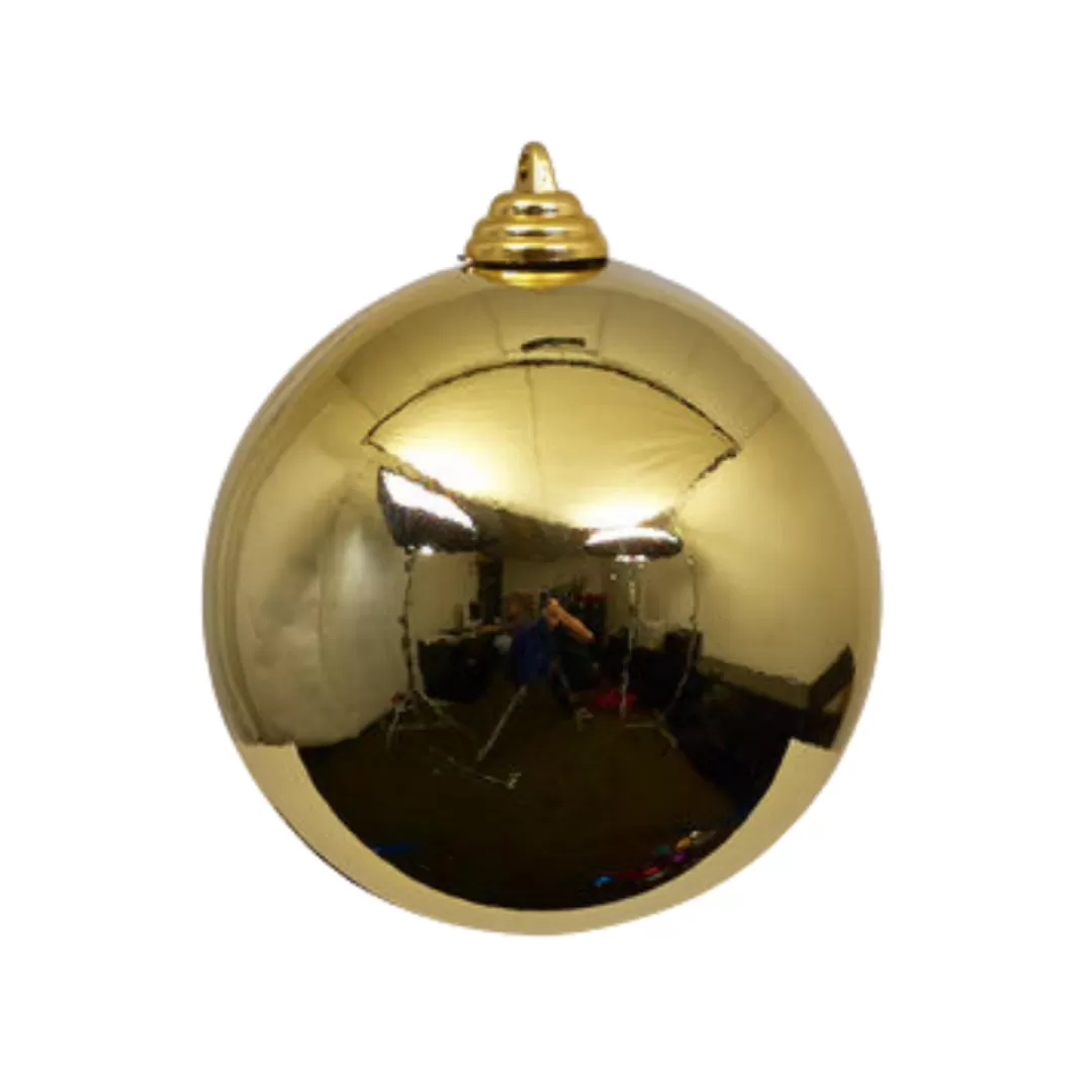 Farrisilk Ball Ornaments-Gold Shiny Ball Ornament, 4"