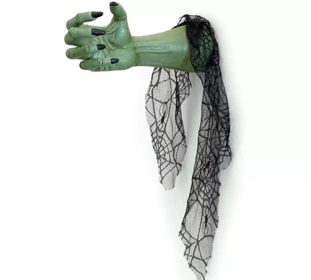 Burton & Burton Halloween Door Decor-Hanging Green Witch Arm