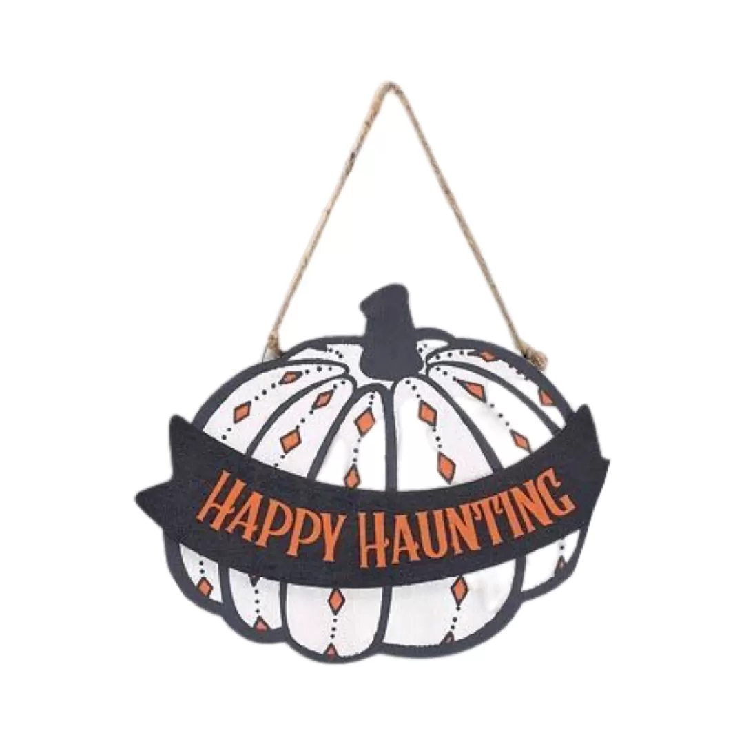 Burton & Burton Halloween Wall Decor-Haunting Pumpkin Sign