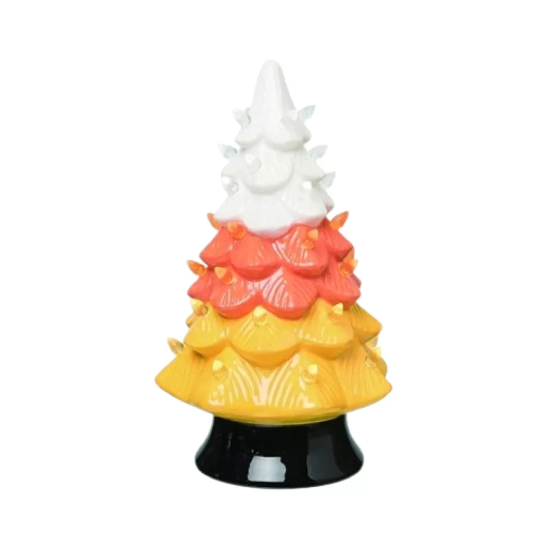 Transpac Halloween Table Top Decor-Light Up Candy Corn Tree