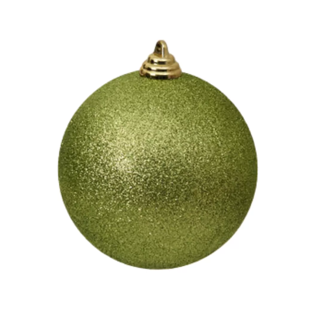 Farrisilk Ball Ornaments-Lime Green Glitter Ball Ornament, 4"