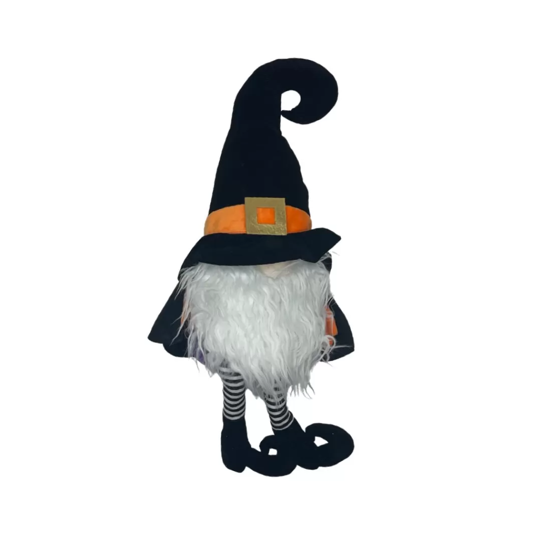 Liberty Floral Halloween Focal Points-Orange Plush Witch Gnome