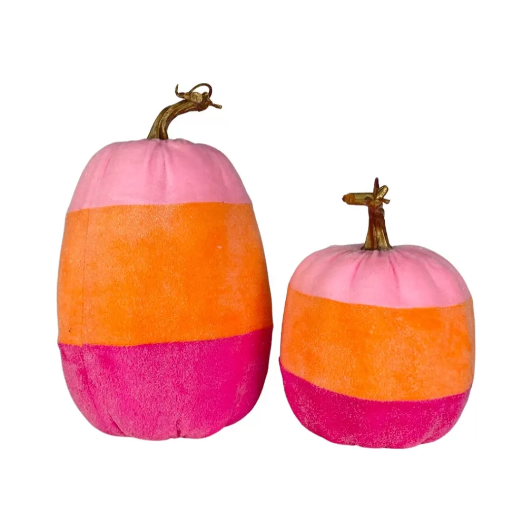 Liberty Floral Halloween Focal Points-Pink Candy Corn Pumpkin, Large