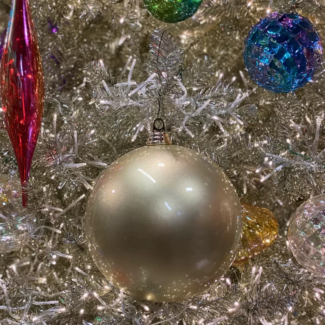 Farrisilk Ball Ornaments-Platinum Candy Apple Ball Ornament, 8"