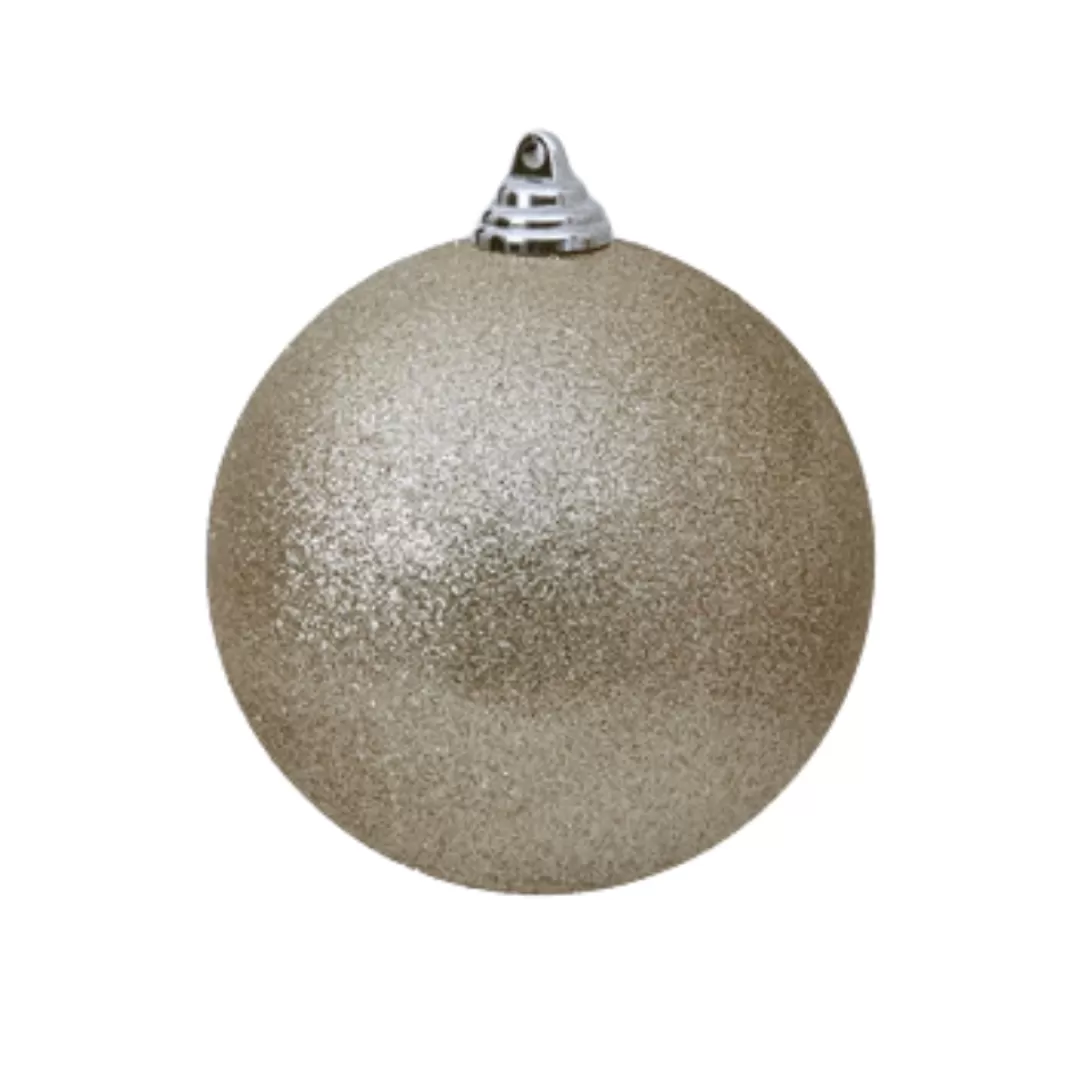 Farrisilk Ball Ornaments-Platinum Glitter Ball Ornament, 4"