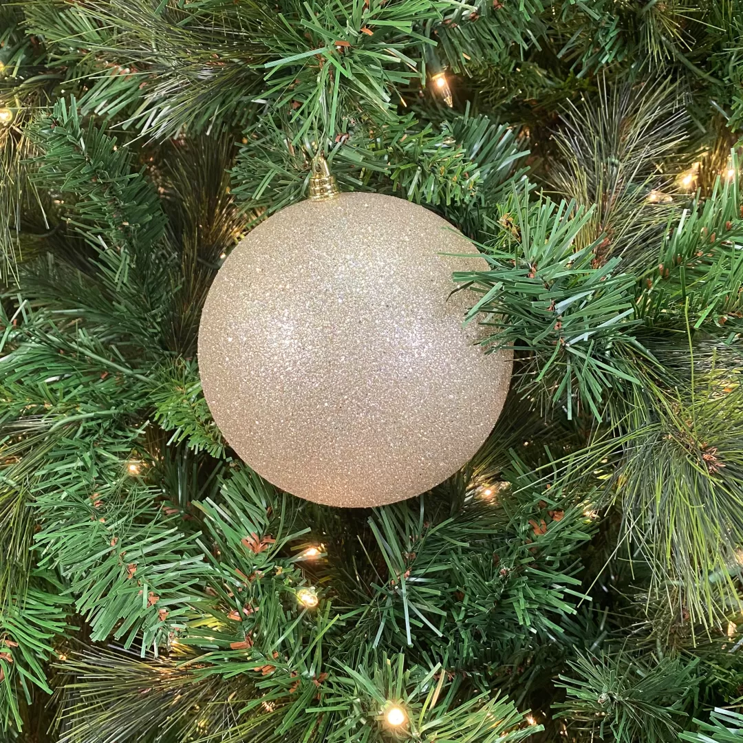 Farrisilk Ball Ornaments-Platinum Glitter Ball Ornament, 4"