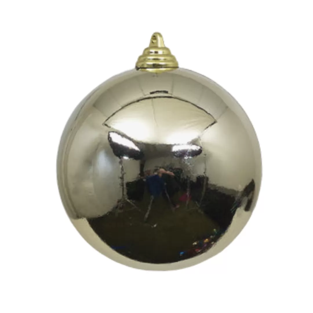 Farrisilk Ball Ornaments-Platinum Shiny Ball Ornament, 4"