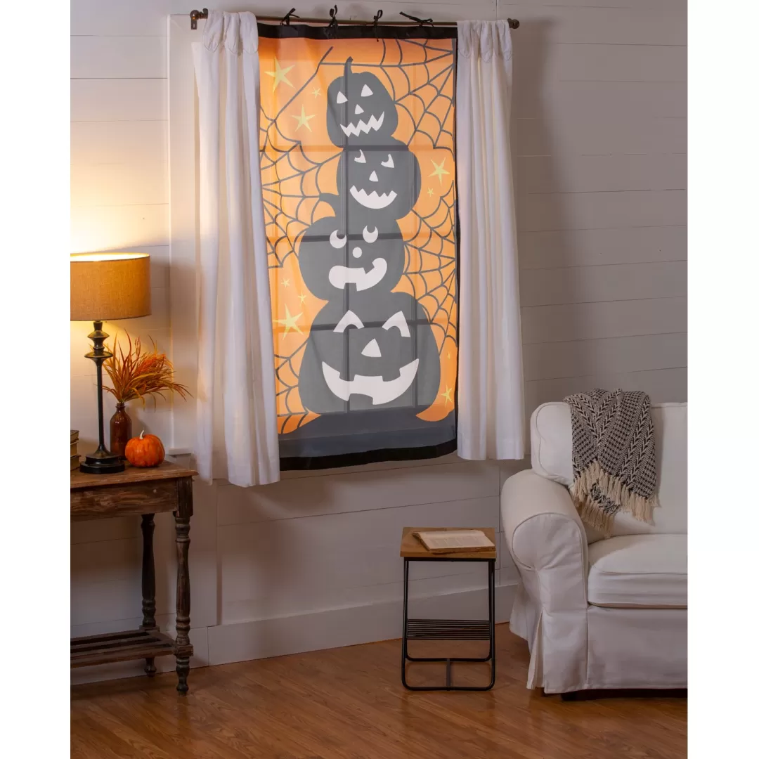 Evergreen Halloween Wall Decor-Pumpkin Stacked Window Shade