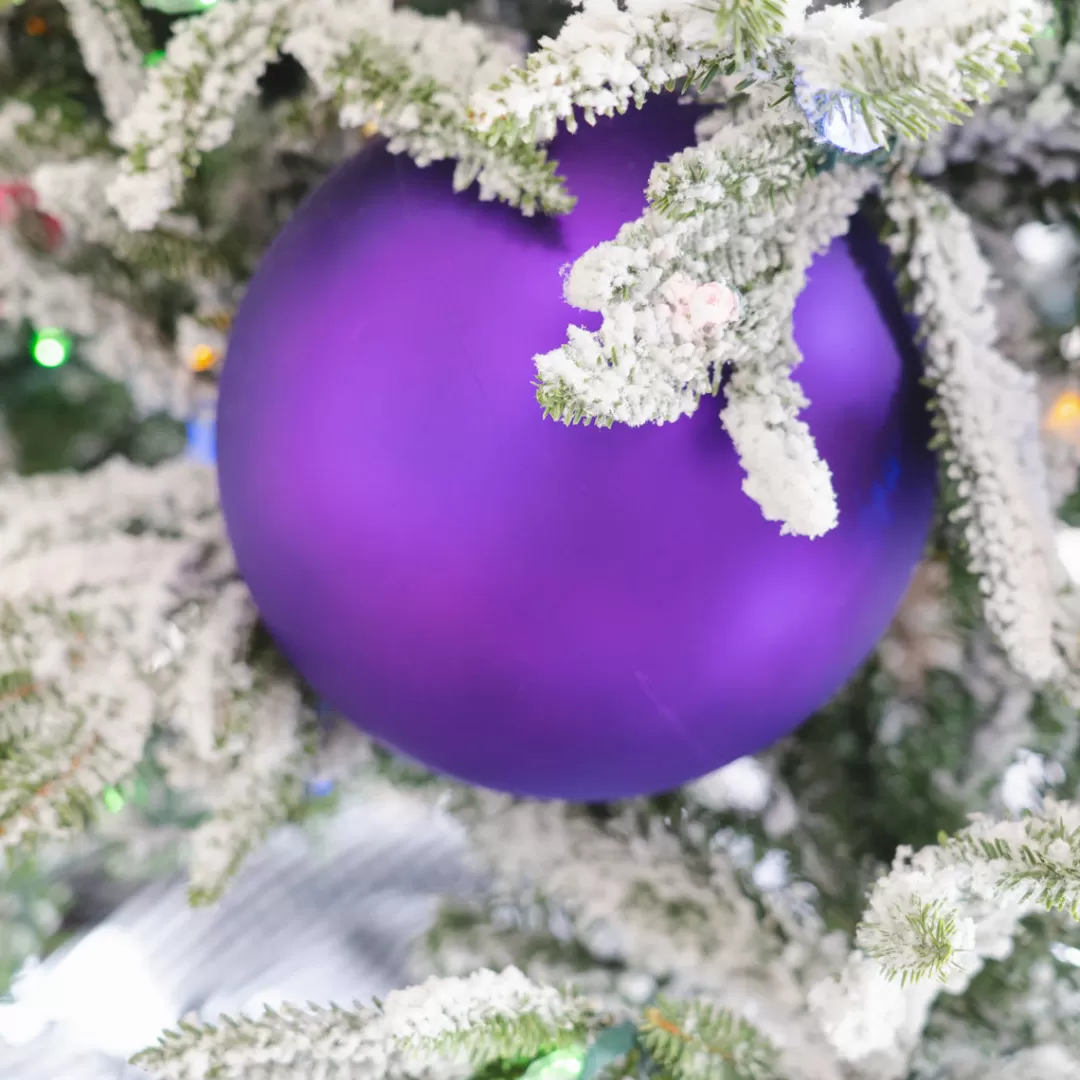 Farrisilk Ball Ornaments-Purple Matte Ball Ornament, 4"