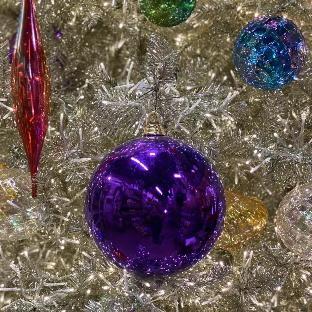 Farrisilk Ball Ornaments-Purple Shiny Ball Ornament, 6"