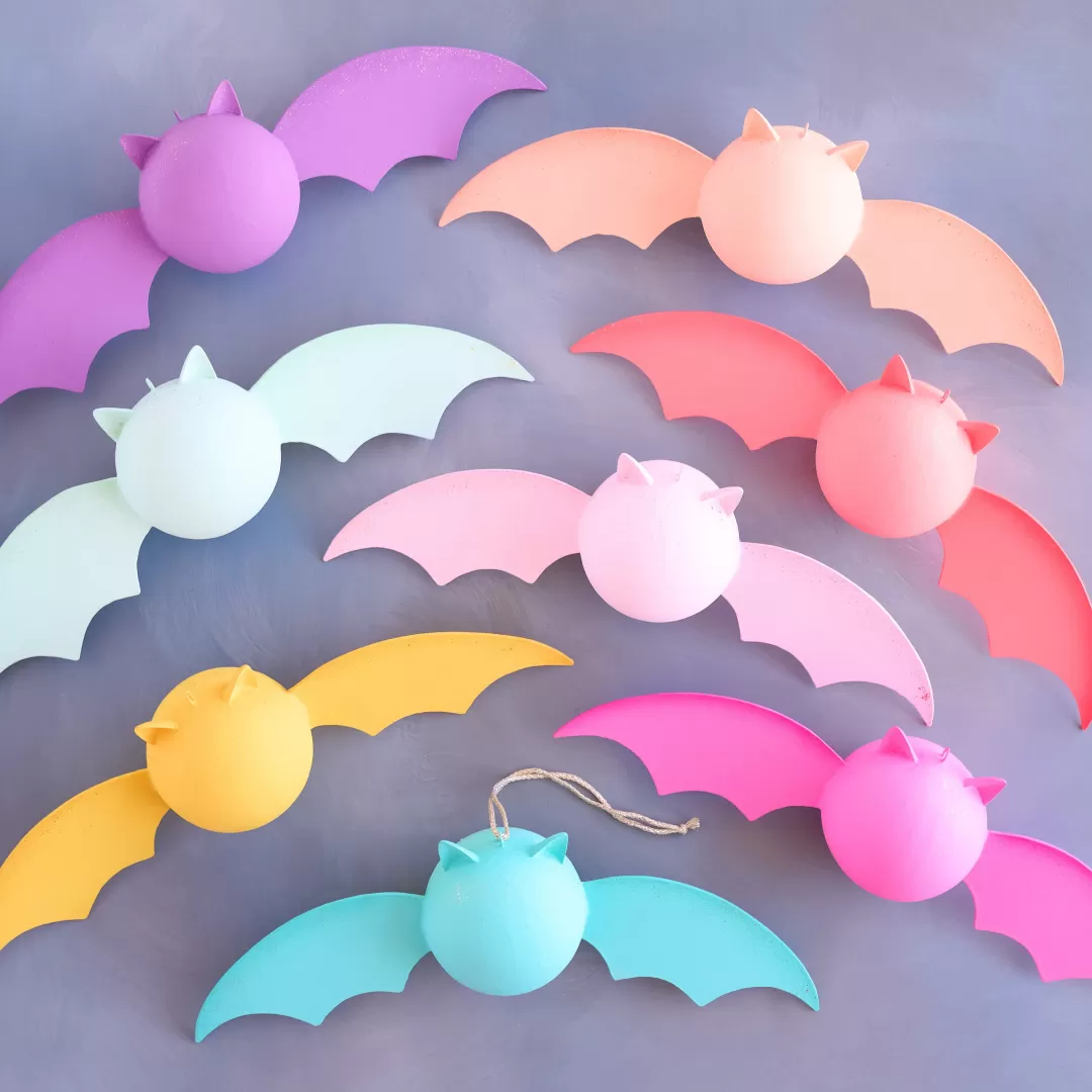 Glitterville Halloween Focal Points-Rainbow Bat Display By