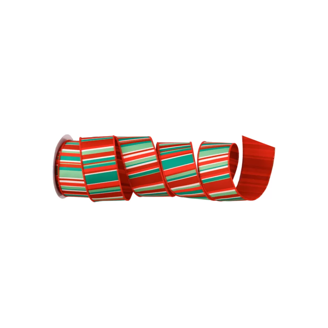 Regency Christmas Ribbon-Satin Holiday Stripe Ribbon, 2.5" X 10Yd