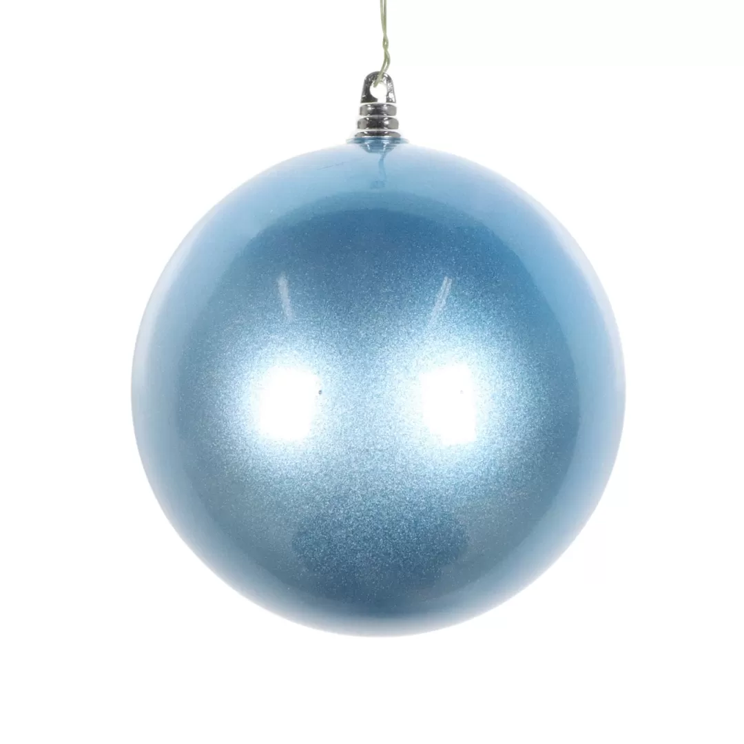 Farrisilk Ball Ornaments-Steel Blue Candy Apple Ornament, 6"