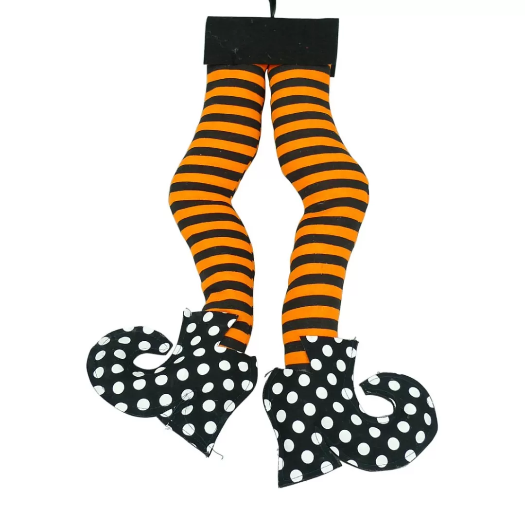 Liberty Floral Halloween Door Decor-Stripe & Polkadot Witch Legs