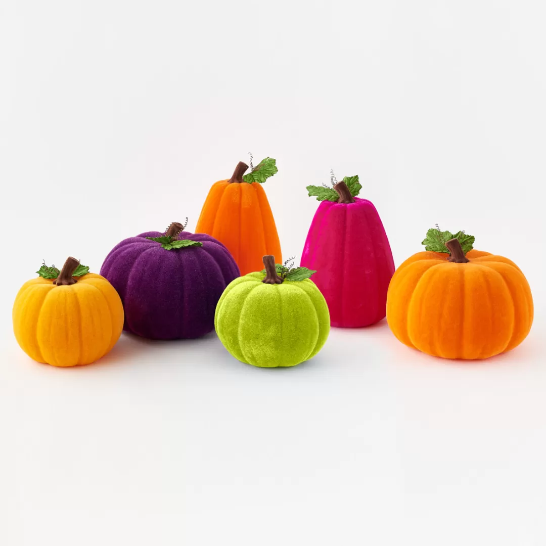 180 Degrees Halloween Focal Points-Tall Flocked Pumpkin, Medium