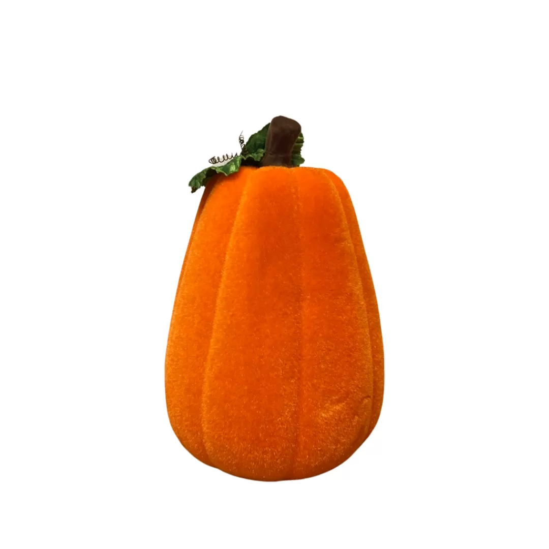 180 Degrees Halloween Focal Points-Tall Flocked Pumpkin, Medium